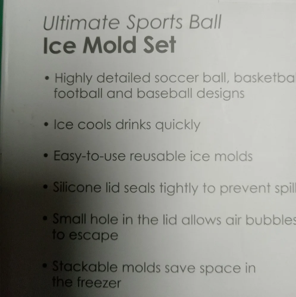 Tovolo Sports Ball Ice Molds Football Basketball Baseball & Golf Sphere Set of 4